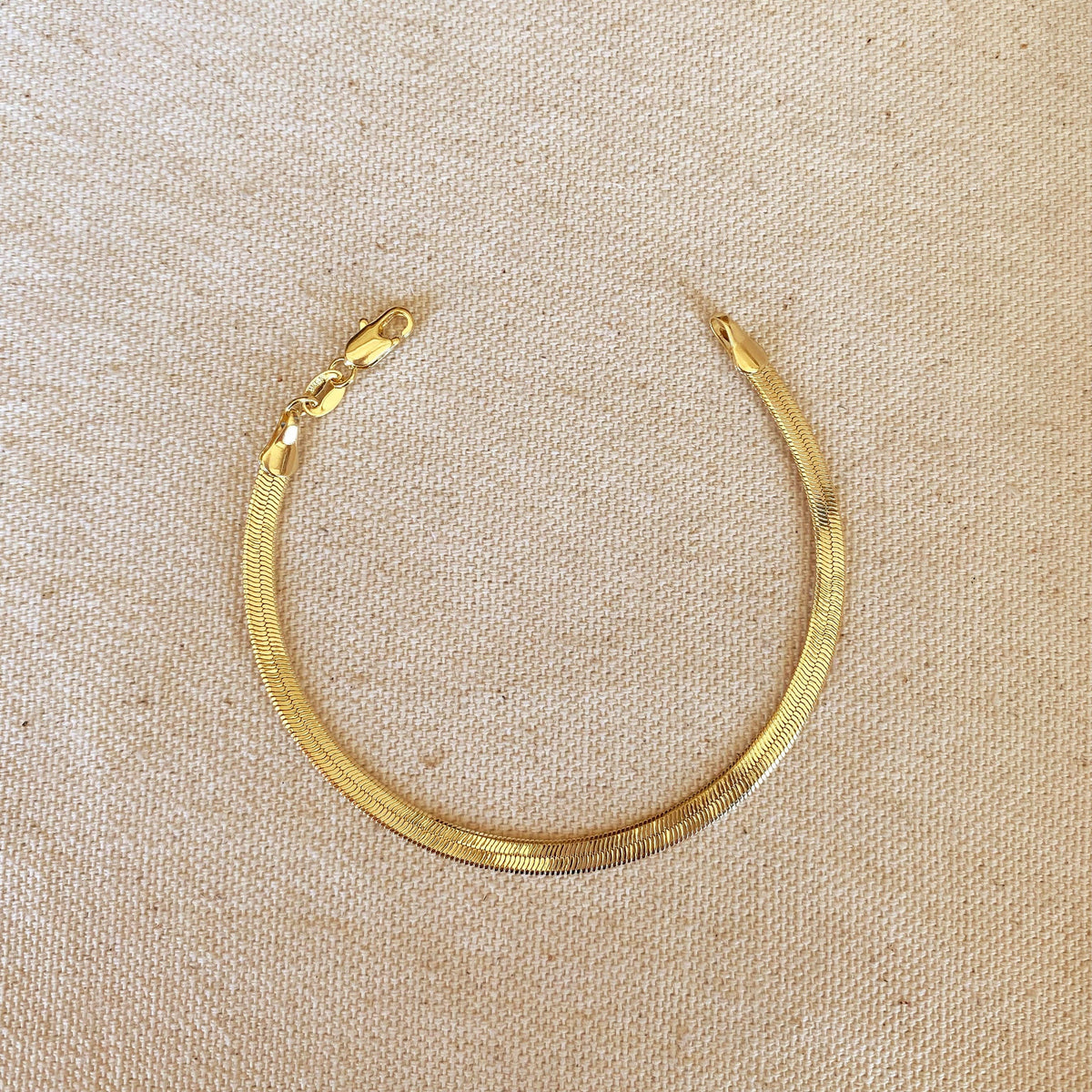 Baby Herringbone Bracelet, 18K Gold Filled