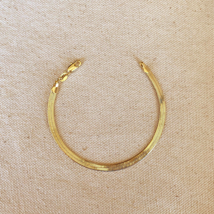Baby Herringbone Bracelet, 18K Gold Filled