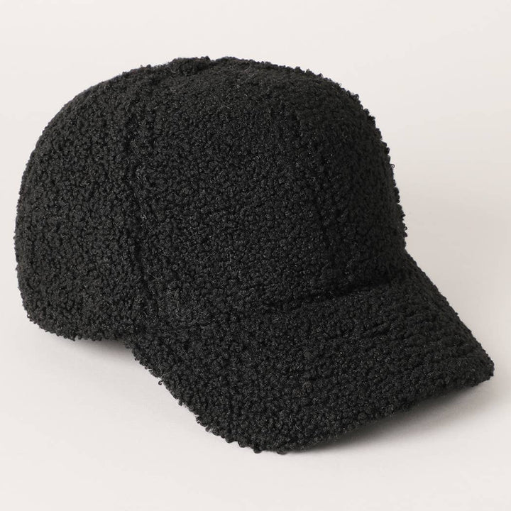 Solid Colored Faux Sherpa Baseball Cap