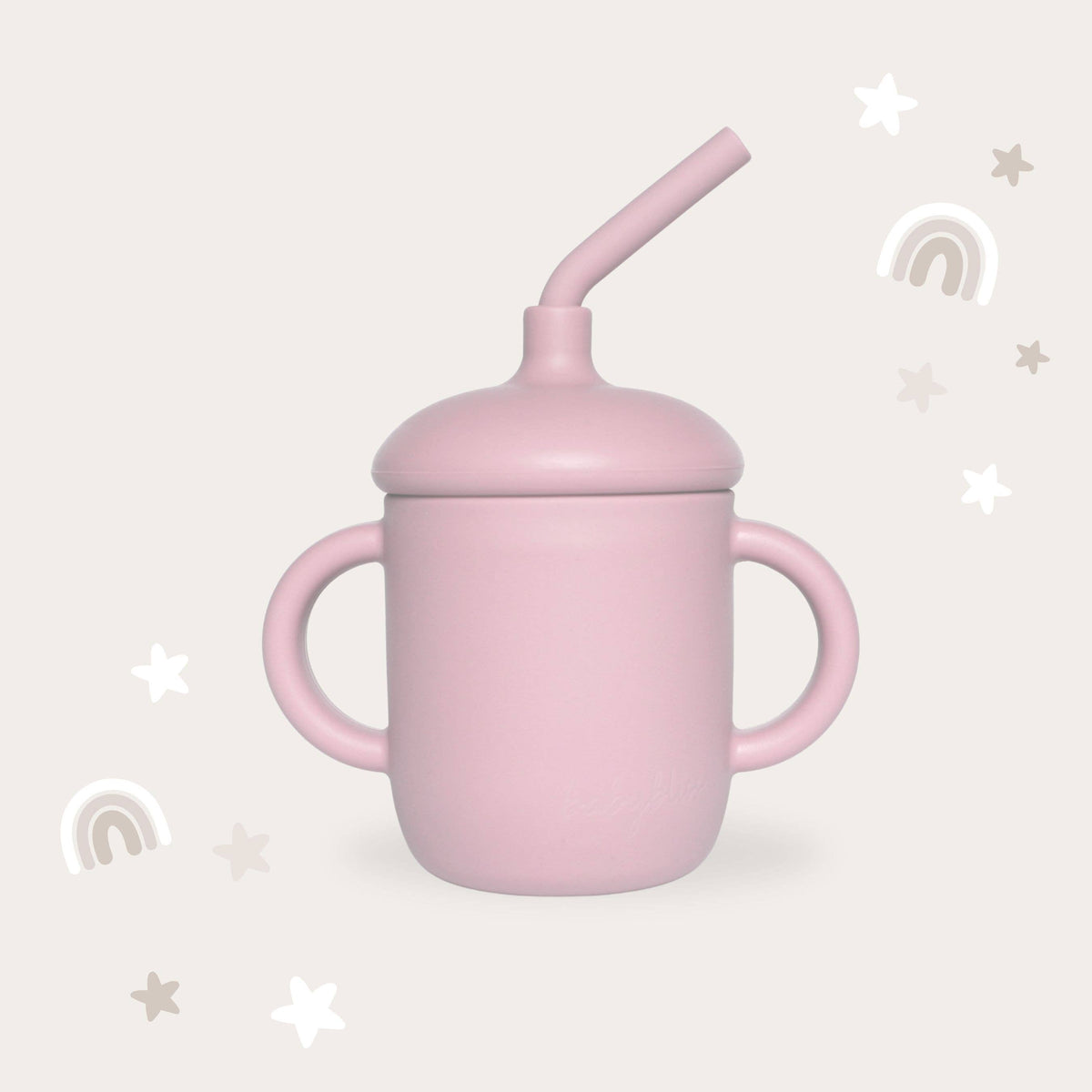 Spill-Proof Sippy Cup with Straw - Dusty Pink