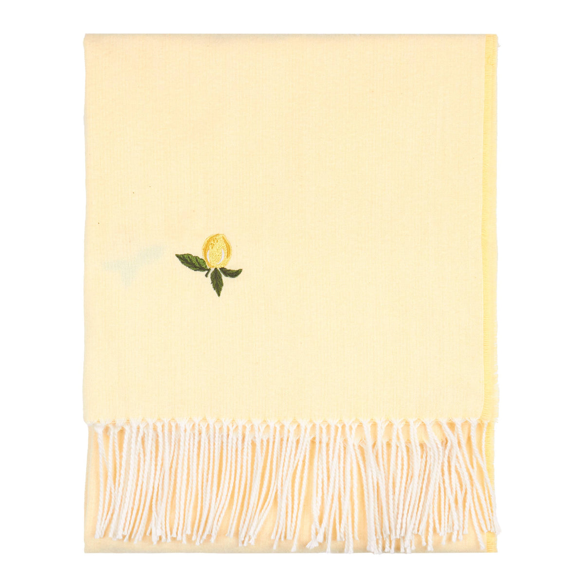 Fruits Lightweight Embroidered Throw, Zesty Lemon