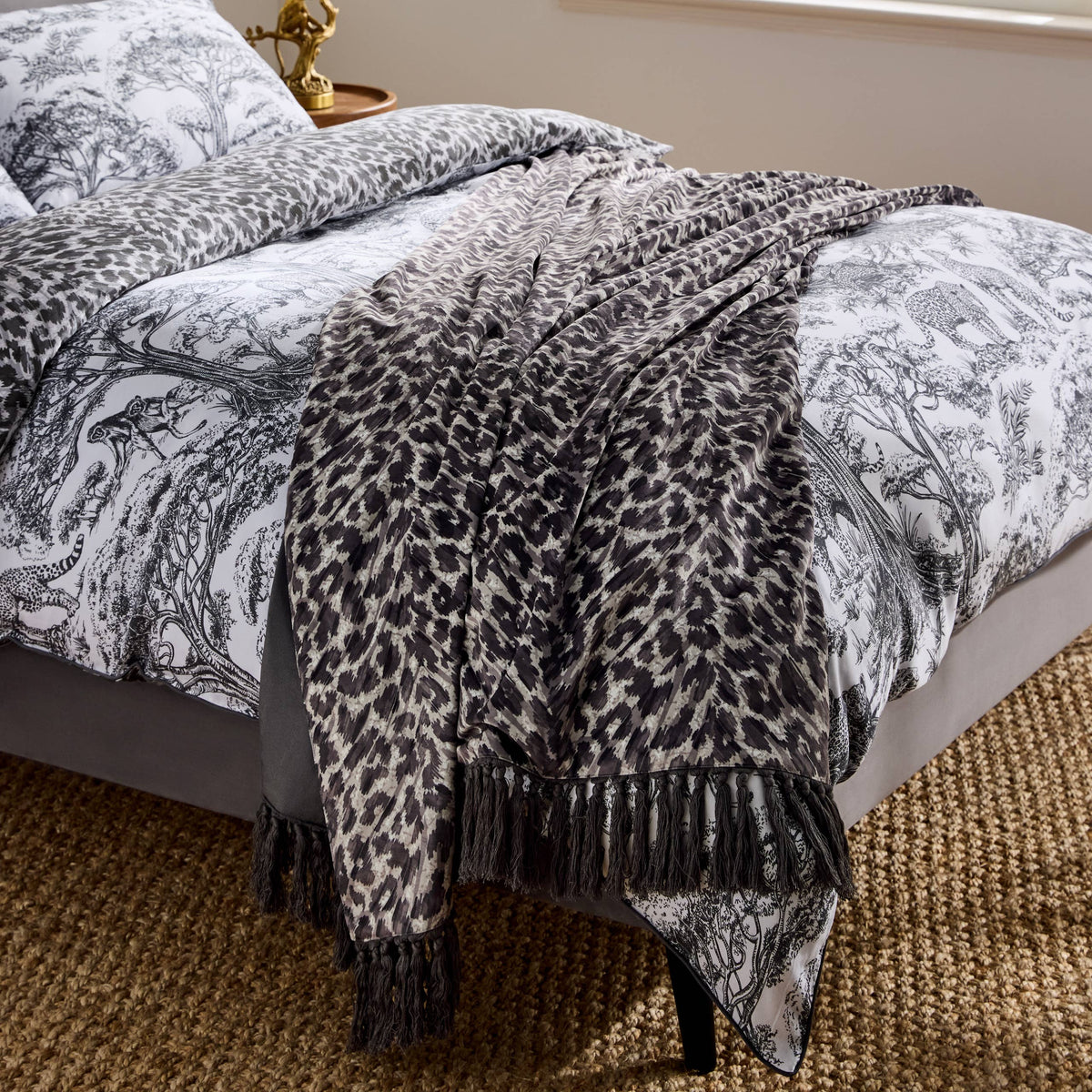 Pokot Printed Velvet Throw, Monochrome