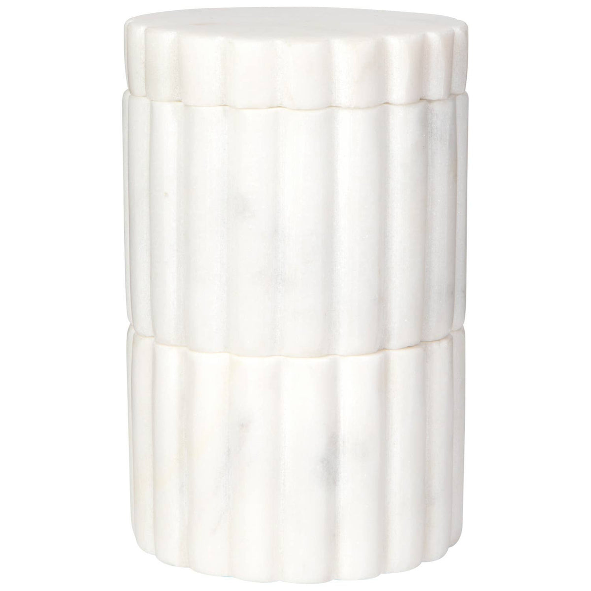 White Fluted Marble Salt Cellar