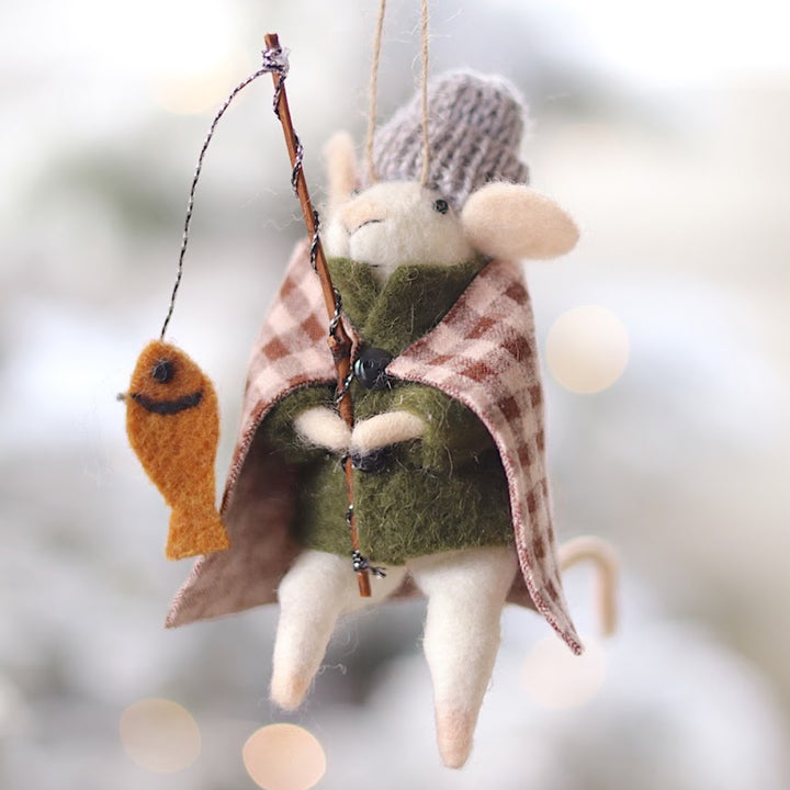 Ice Fishing Ivan Mouse Ornament