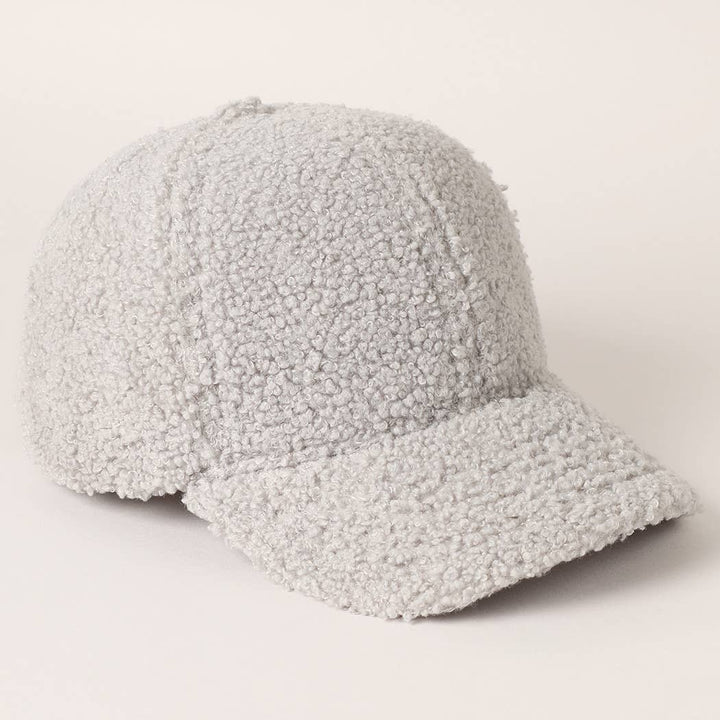 Solid Colored Faux Sherpa Baseball Cap