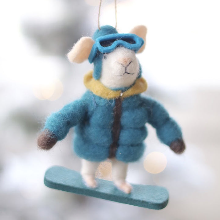 Snowboard Sidney Mouse Ornament