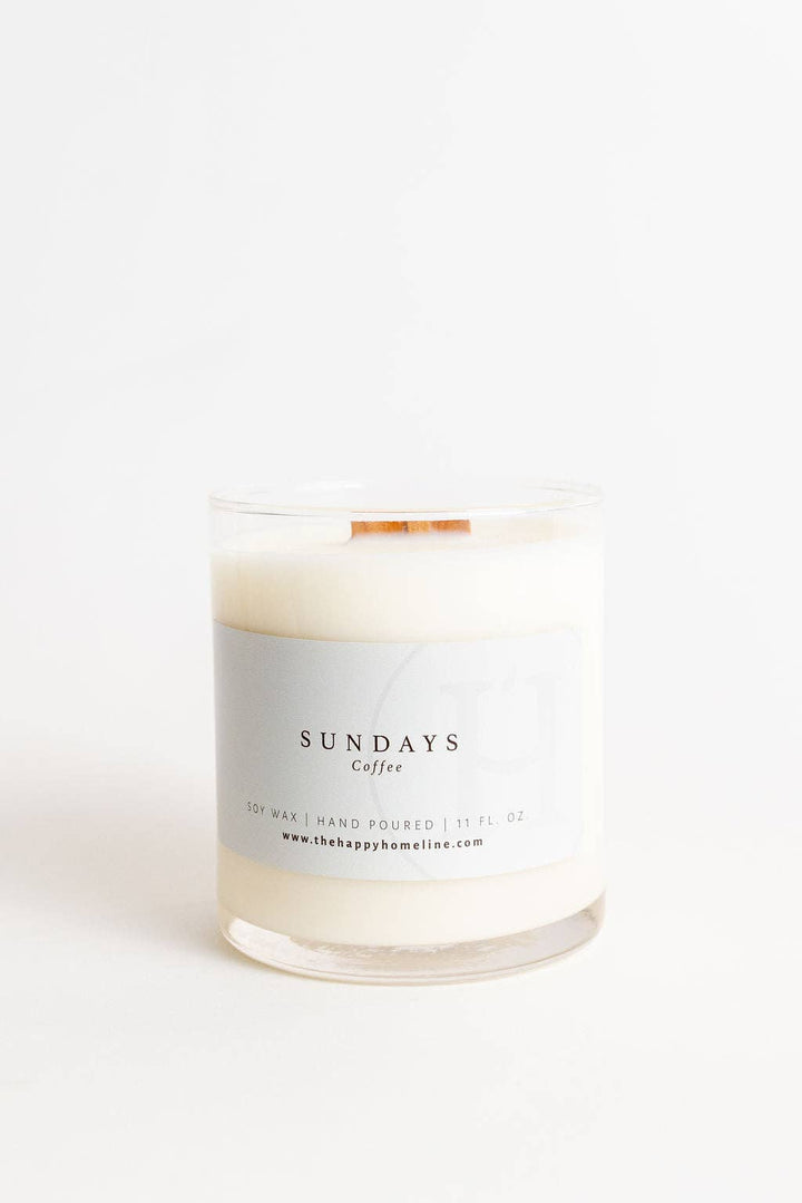 Sundays Wood Wick Coffee Candle, 11 oz