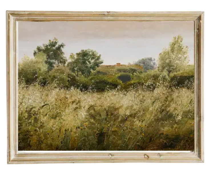 Vintage Print Green Countryside