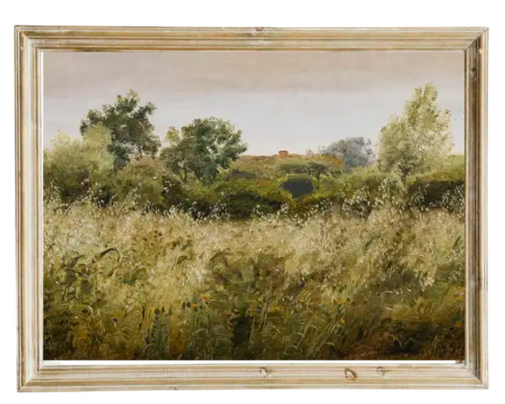 Vintage Print Green Countryside