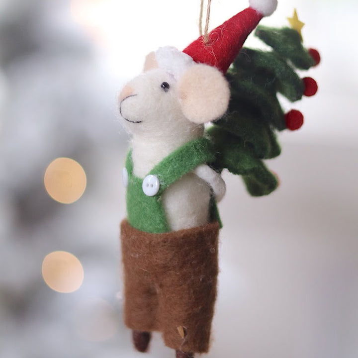Tree Toting Tom Mouse Ornament