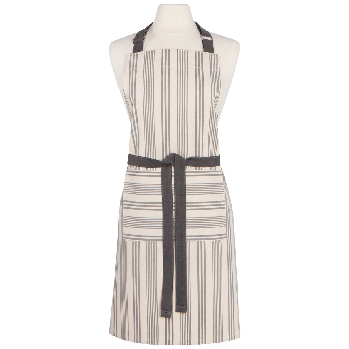 Pencil Stripe Gray Chef Apron