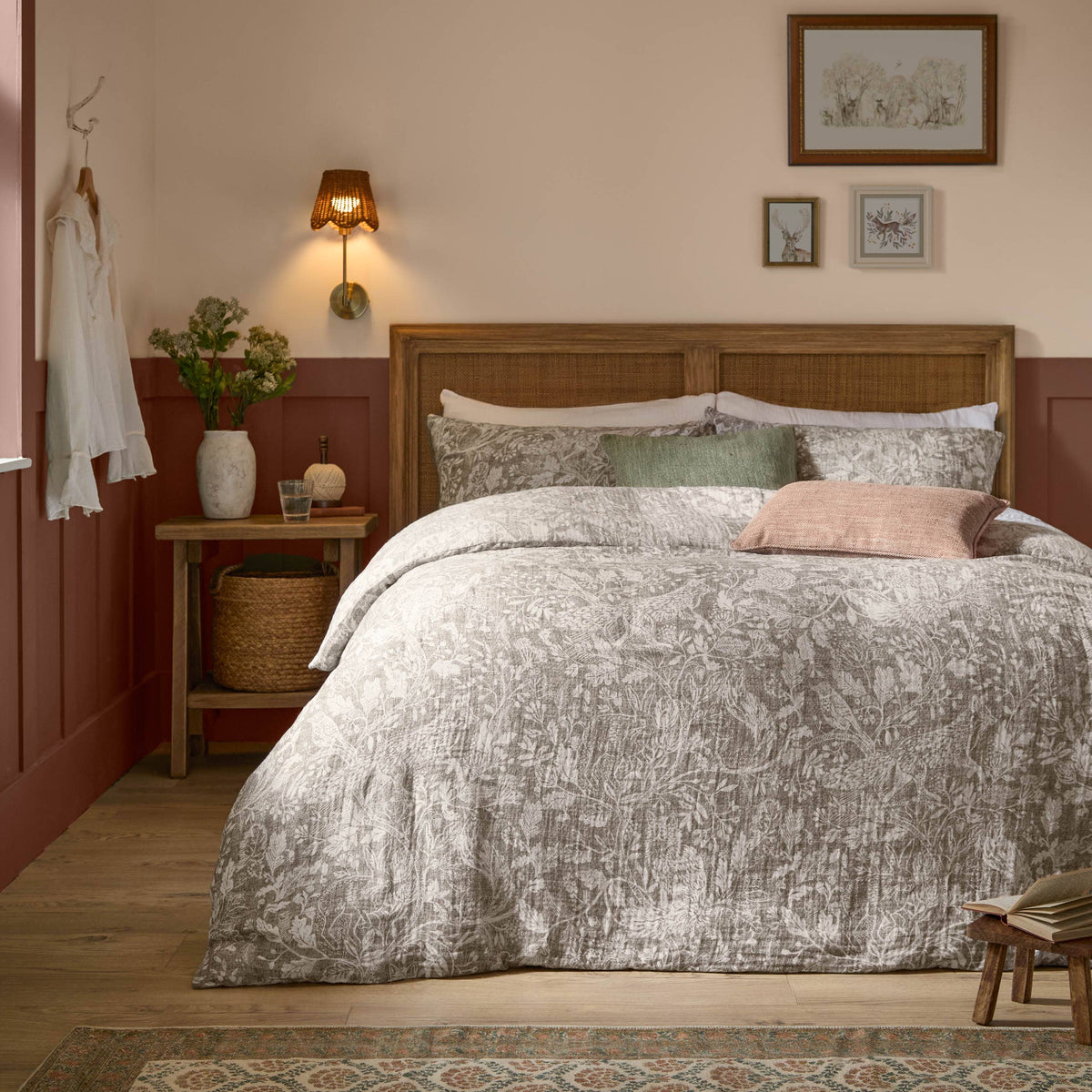 Cademuir Reversible Cotton Muslin Duvet Set, Nut