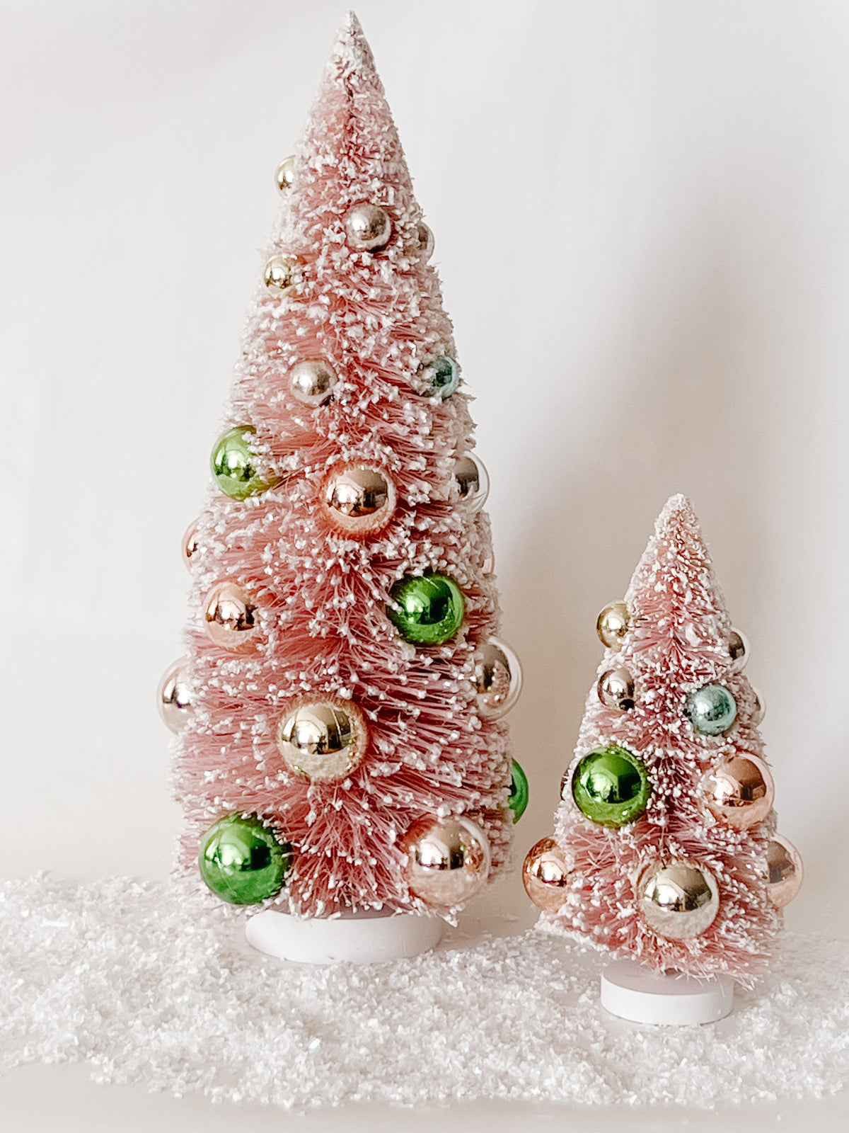 Vintage Pink Tree with Ornaments