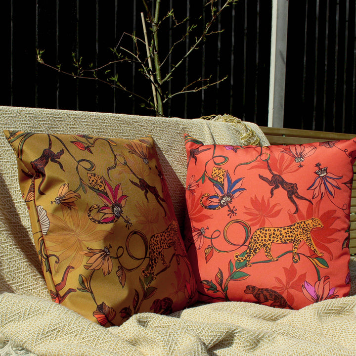 Wildlife Outdoor Cushion, Orange