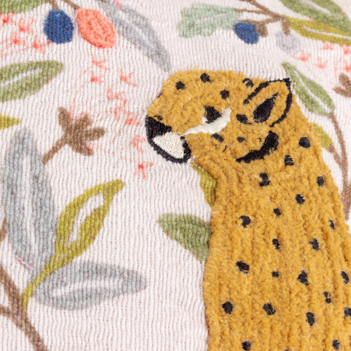 Mirrored Cheetah Embroidered Cushion, Multicolour