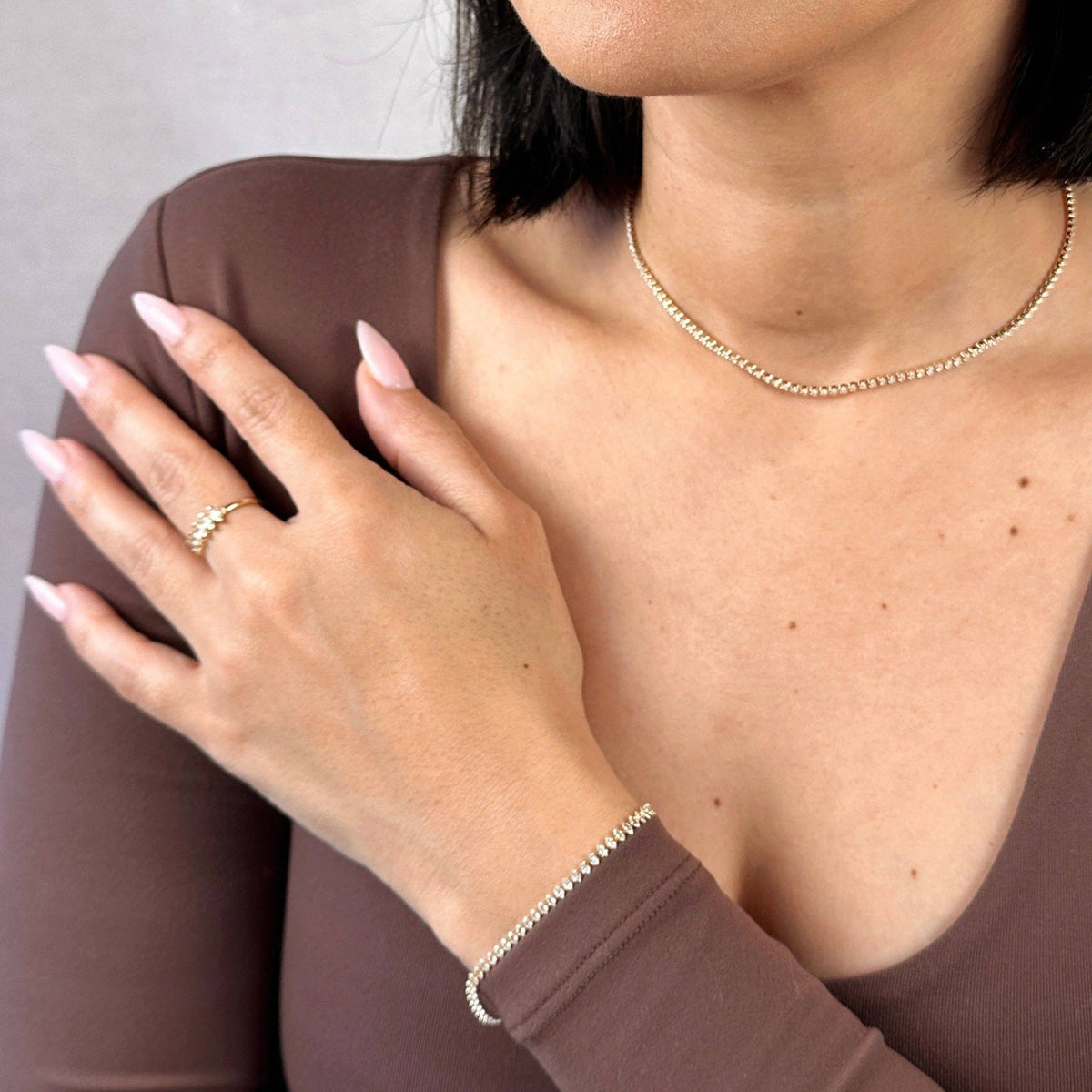 Annalise Marquise Tennis Bracelet, 18K Gold