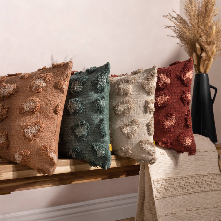 Maeve Tufted Leopard Print Cushion, Natural
