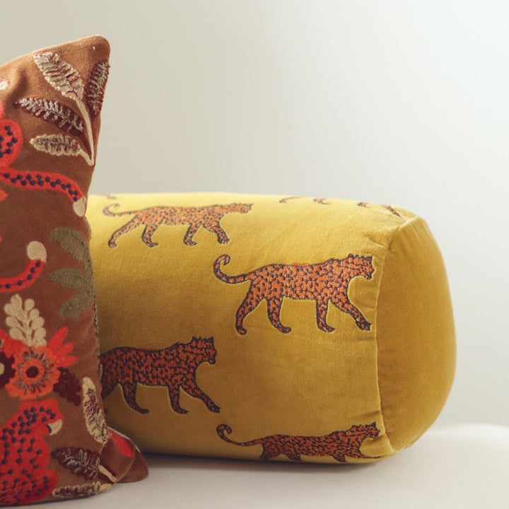 Velvet Leopard Bolster