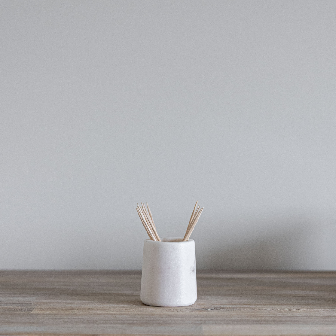 White Marble Toothpick Holder