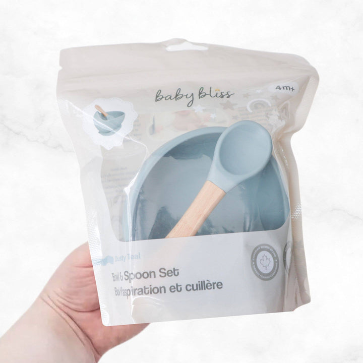 Bowl & Wooden Spoon Set - Dusty Teal