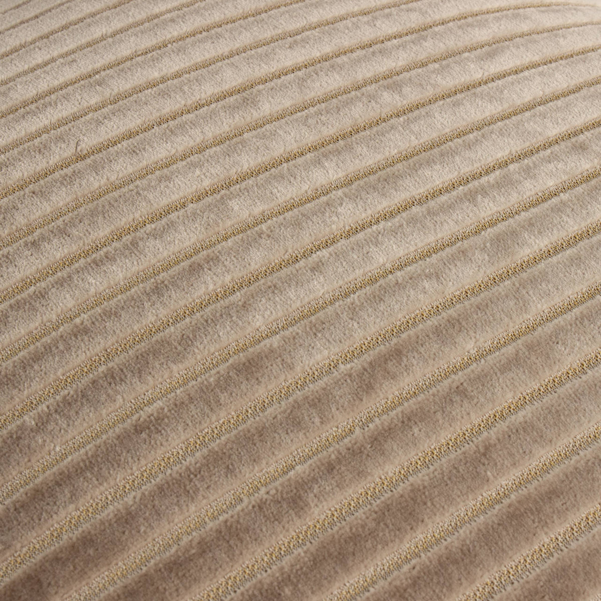 Savoy Stripe Velvet Cushion, Mink