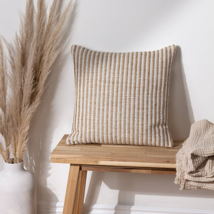 Organik Stripe Cushion, Natural