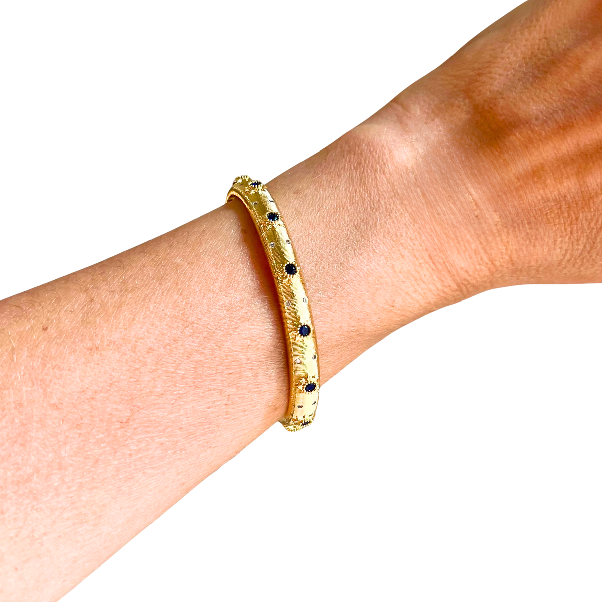 Opera Bracelet, CZ Wrap 18K Gold Bangle