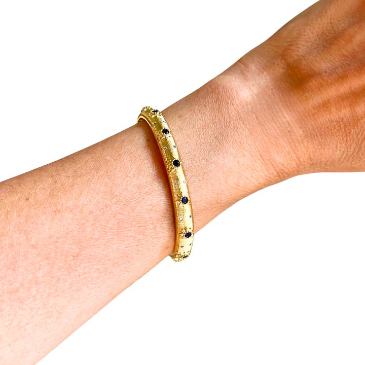 Opera Bracelet, CZ Wrap 18K Gold Bangle