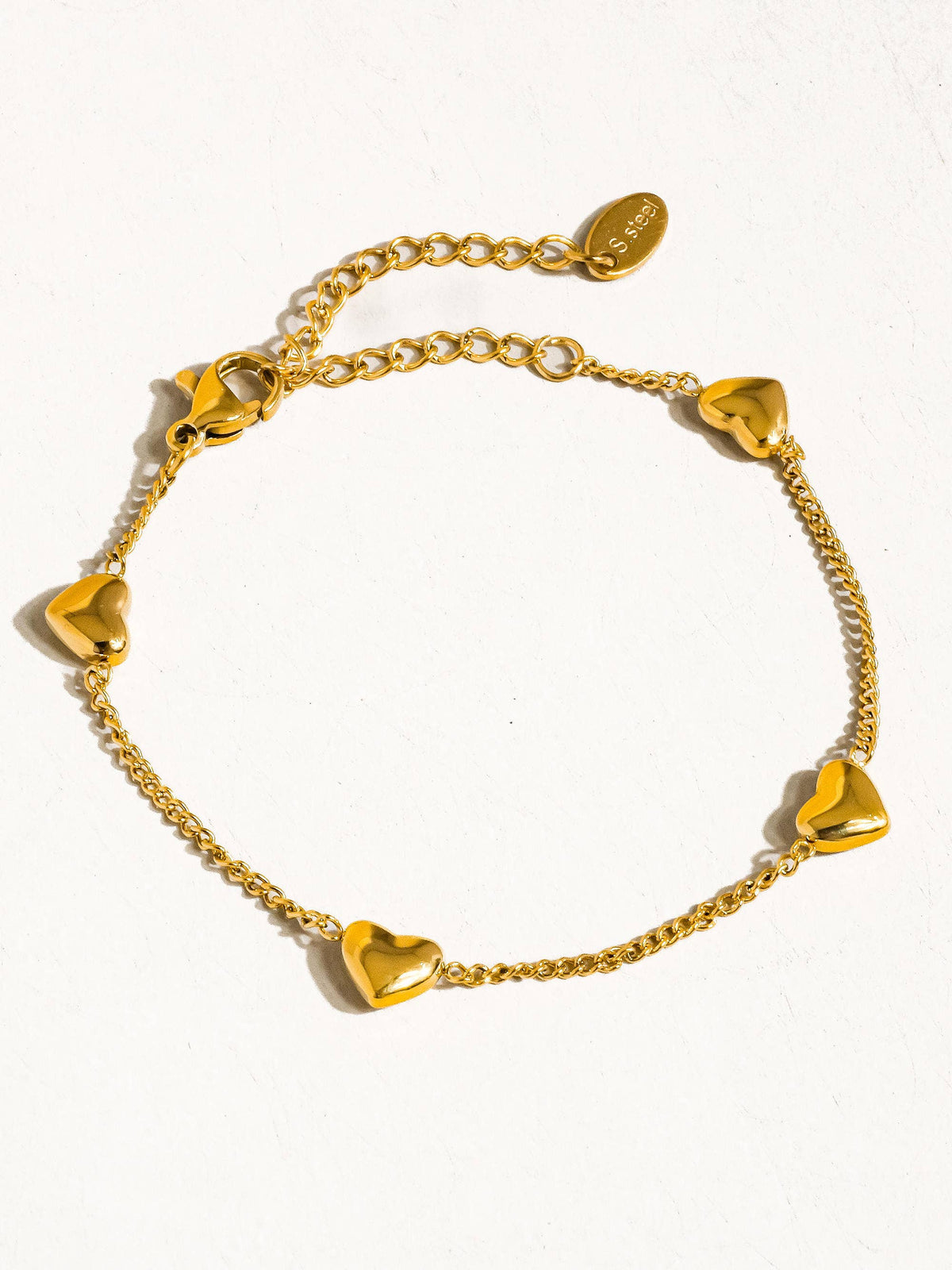 Vivre 18K Gold Non-Tarnish Petite Heart Bracelet & Necklace