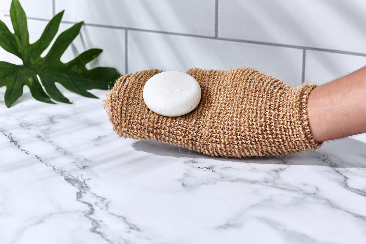 Natural Bath & Shower Exfoliating Mitt, Plastic Free