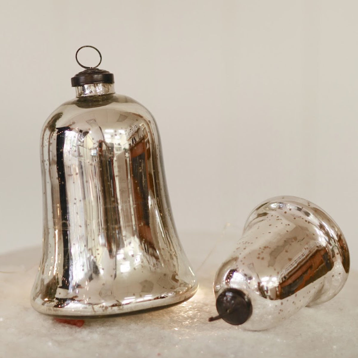 Silver Glass Bell Ornament