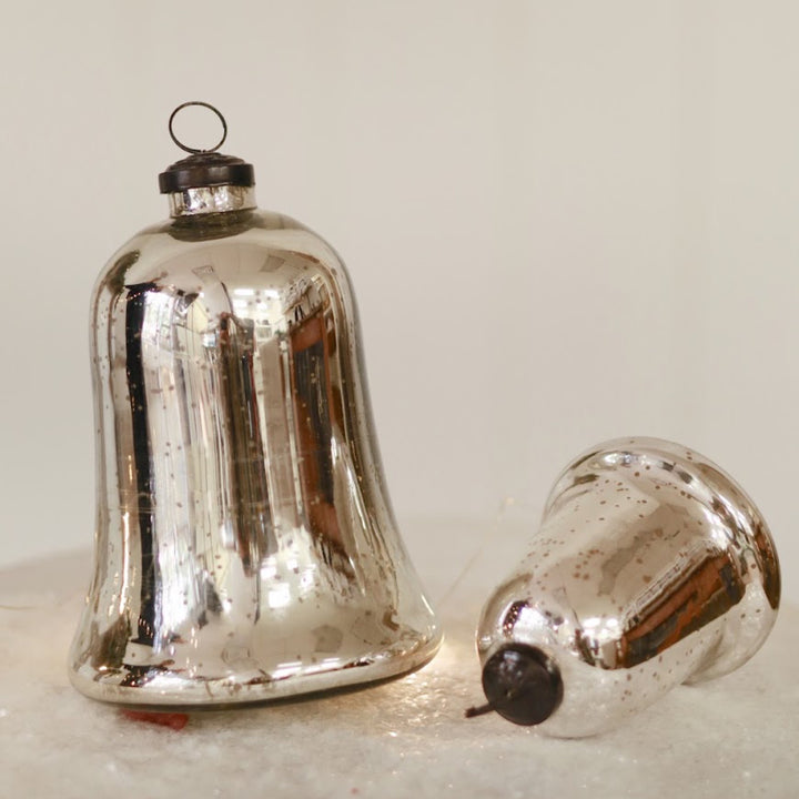 Silver Glass Bell Ornament