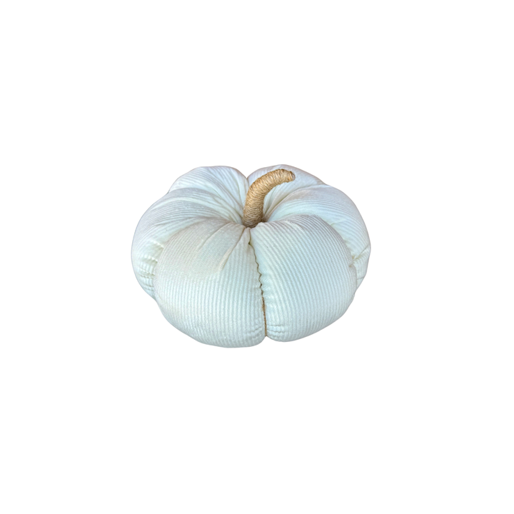Large Cream Corduroy Pumpkin