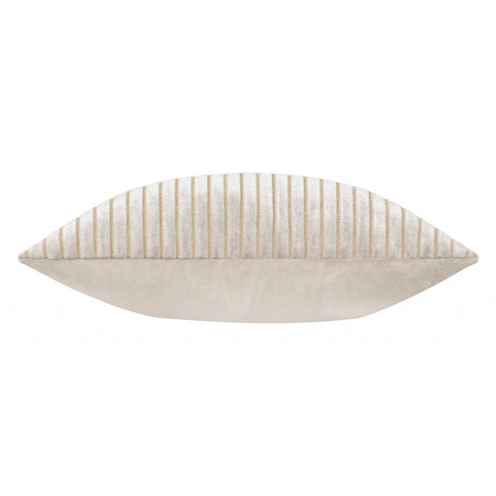 Savoy Stripe Velvet Cushion, Oyster