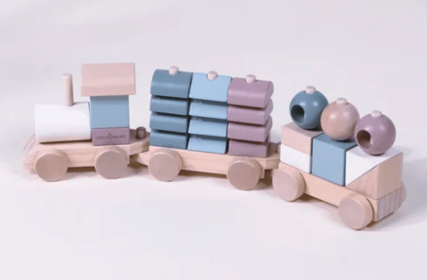 Oversized Wooden Stacking Train