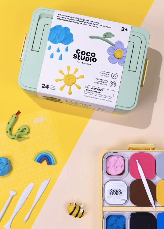 Wheat Straw Modeling Dough Set, 24 Colours