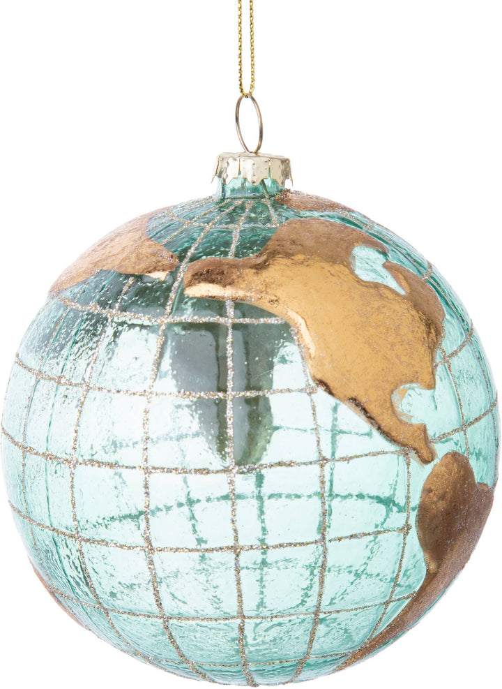 Around the World Glass Ornament