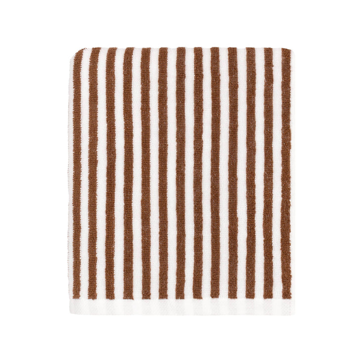 Hebden Striped Cotton Towels, Pecan