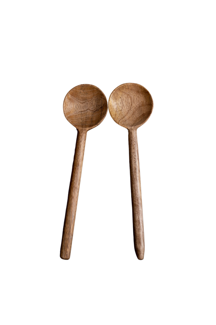 Mango Wood Serving Spoons, Set of 2