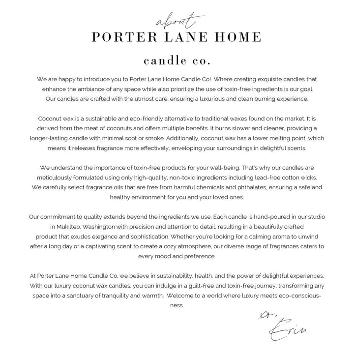 Porter Lane Home Candle, Dream, Luxe Collection, 12 oz