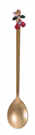 Gold Spoon with Fruit Charm