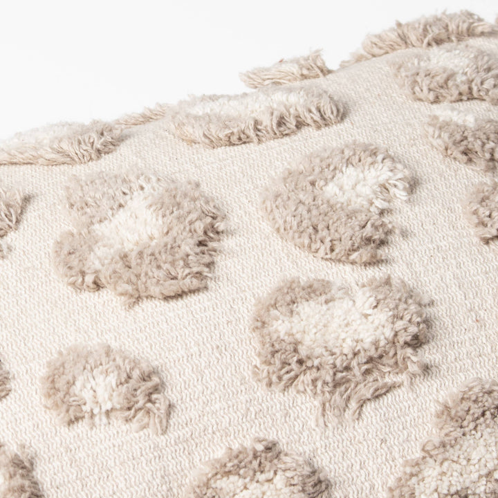 Maeve Tufted Leopard Print Cushion, Natural