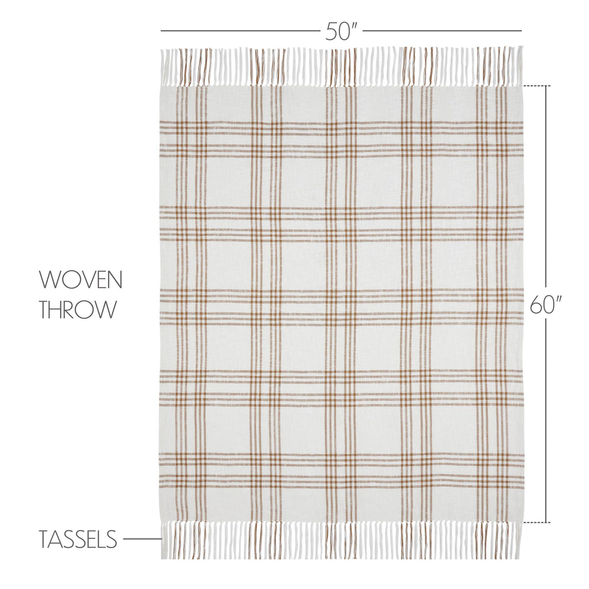 Wheat Plaid Woven Throw Blanket, 50x60, Fall Decor