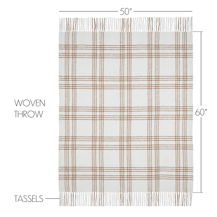 Wheat Plaid Woven Throw Blanket, 50x60, Fall Decor
