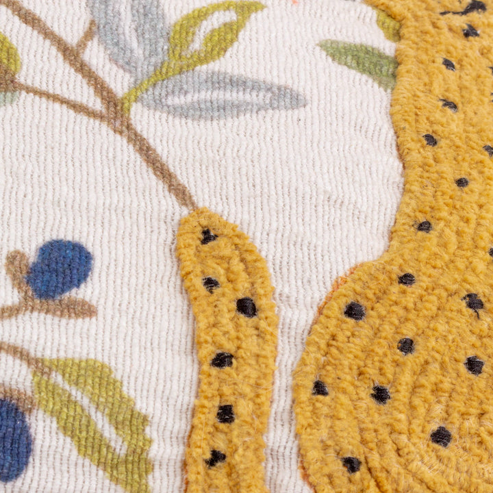 Mirrored Cheetah Embroidered Cushion, Multicolour