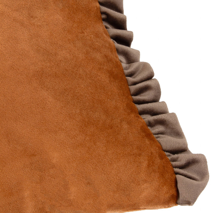 Tilly Velvet Reversible Cushion, Rust/Mink