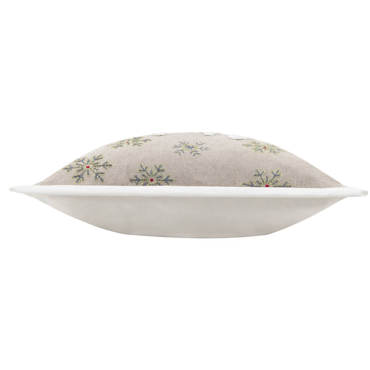 Winter Let It Snow Embroidered Cushion, Greige