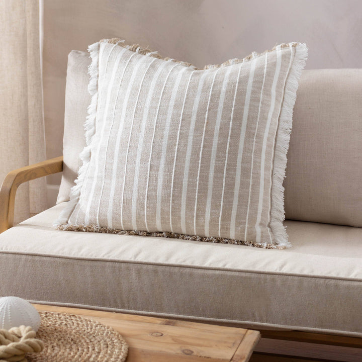 Bowman Striped Cushion, Natural