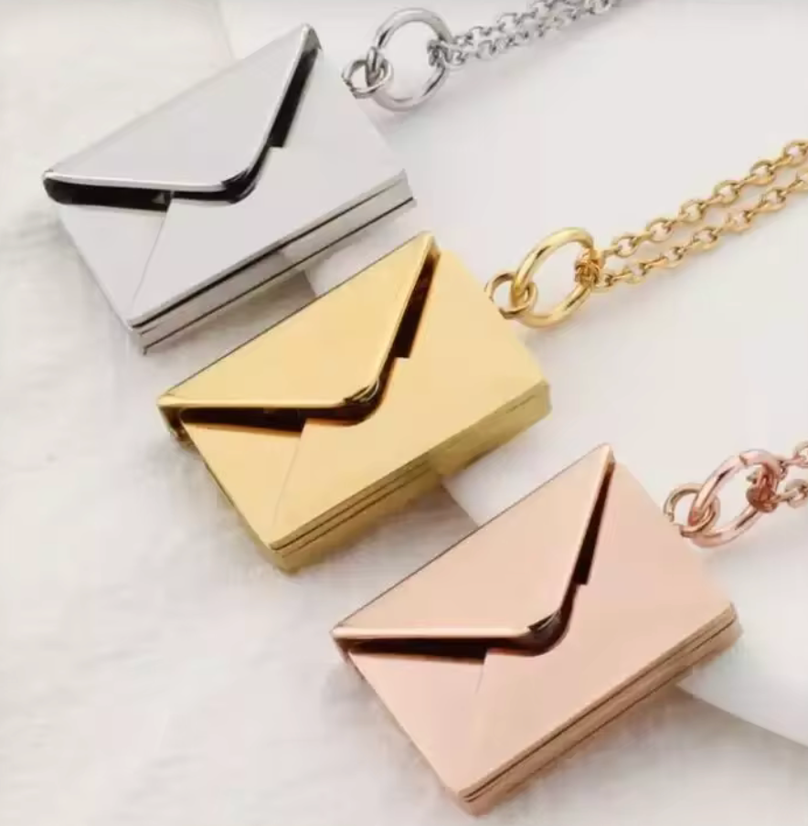 Love Letter 14K Gold Envelope Necklace