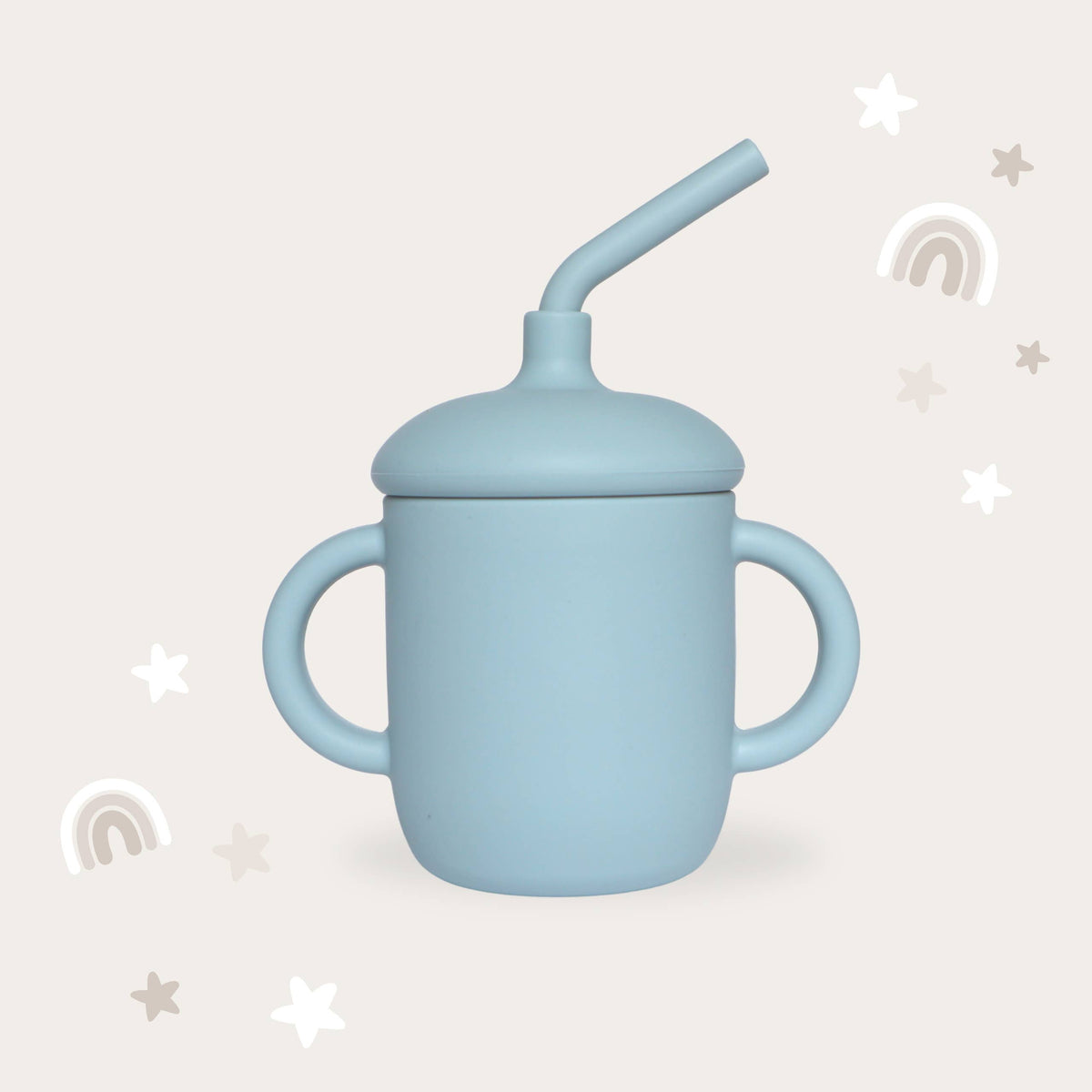Spill-Proof Sippy Cup with Straw - Dusty Teal